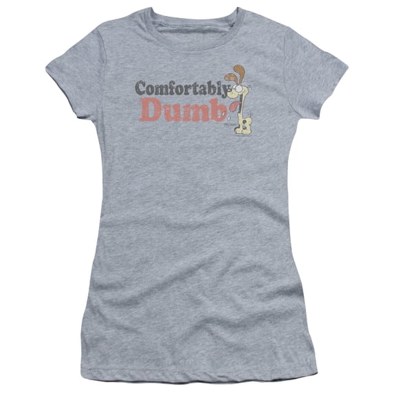 Garfield Comfortably Dumb S/S Junior Women's T-Shirt Sheer Athletic Heather
