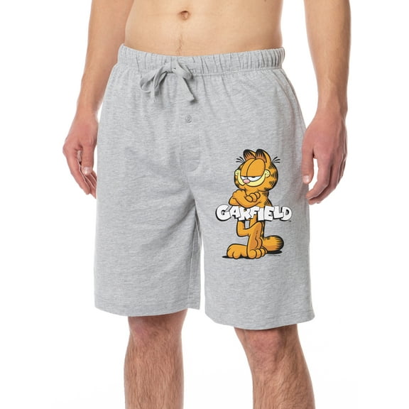 Garfield Comic Mens' Smug Cat Pose Sleep Soft Pajama Shorts For Adults
