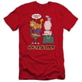 thumbnail image 1 of Garfield Compute This Premium Canvas Adult Slim Fit 30/1 T-Shirt Red, 1 of 1