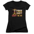 thumbnail image 1 of Garfield Count Me In Junior Women's V-Neck T-Shirt Black, 1 of 1
