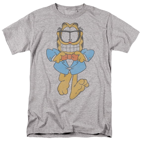 Garfield - Dapper Cat - Adult Unisex Short Sleeve T-Shirt - Gray