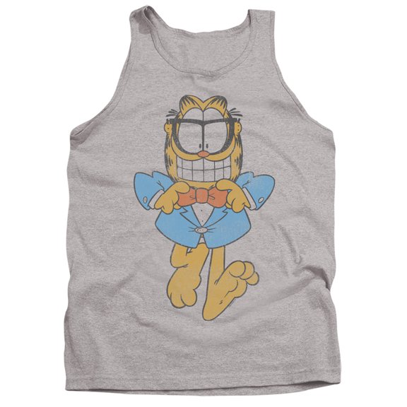 Garfield Dapper Cat Unisex Adult Tank Top,Athletic Heather, Small
