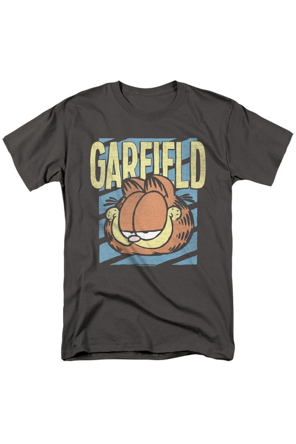 Distressed Rad Garfield Unisex Adult T Shirt (Large) Charcoal
