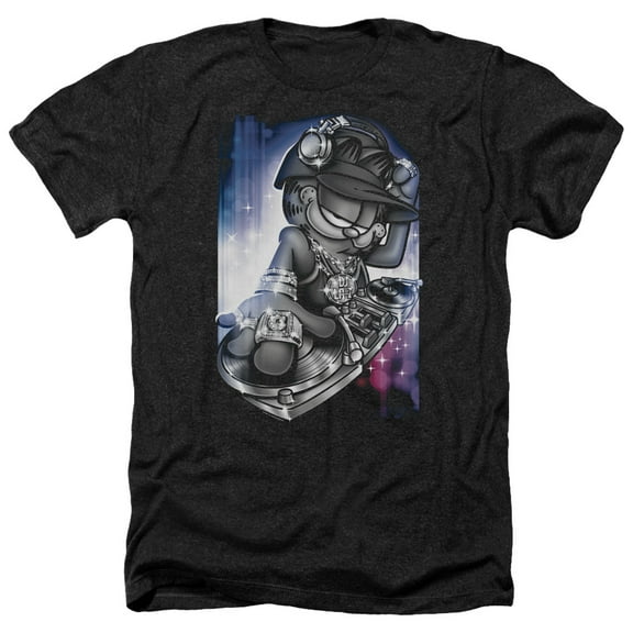 Garfield - Dj Lazy - Heather Short Sleeve Shirt - Small