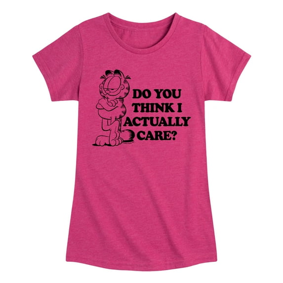 Garfield - Do You Think I Actually Care - Toddler & Youth Girls Short Sleeve Graphic T-Shirt