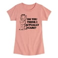 thumbnail image 1 of Garfield - Do You Think I Actually Care - Toddler & Youth Girls Short Sleeve Graphic T-Shirt, 1 of 5