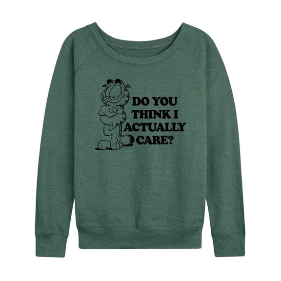 Garfield - Do You Think I Actually Care - Women's Lightweight French Terry Long Sleeve Shirt
