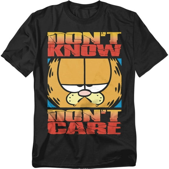 Garfield T-Shirt Dont Know Dont Care Unisex Graphic Tee For Men & Women Black 