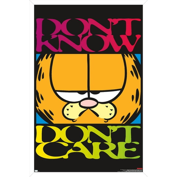 Garfield - Don't Care Wall Poster, 22.375" x 34" Framed