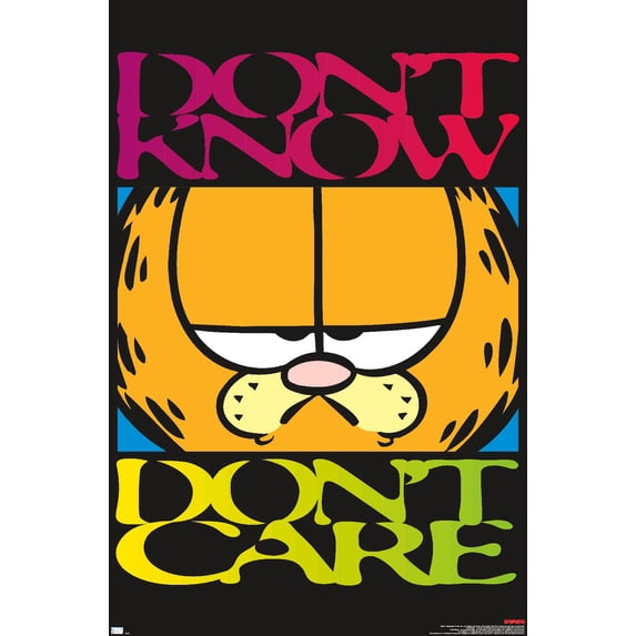 Garfield - Don't Care Wall Poster, 22.375" x 34"