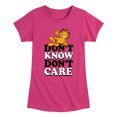 thumbnail image 1 of Garfield - Don't Know Don't Care - Toddler And Youth Girls Short Sleeve Graphic T-Shirt, 1 of 1