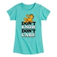thumbnail image 1 of Garfield - Don't Know Don't Care - Toddler And Youth Girls Short Sleeve Graphic T-Shirt, 1 of 5