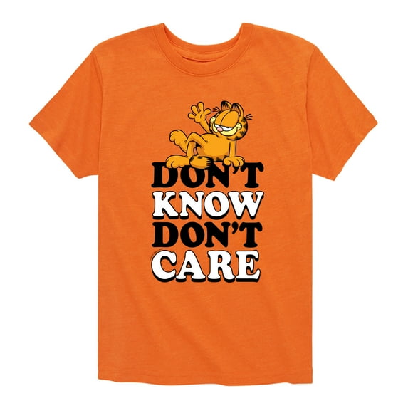 Garfield - Don't Know Don't Care - Toddler And Youth Short Sleeve Graphic T-Shirt