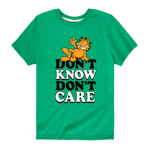 Garfield - Don't Know Don't Care - Toddler And Youth Short Sleeve Graphic T-Shirt