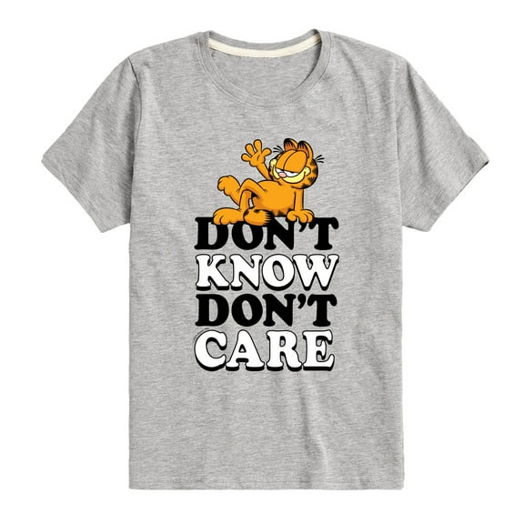 Garfield - Don't Know Don't Care - Toddler And Youth Short Sleeve Graphic T-Shirt