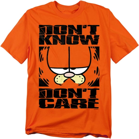 Garfield Men's Don't Know Don't Care T-shirt Medium Orange