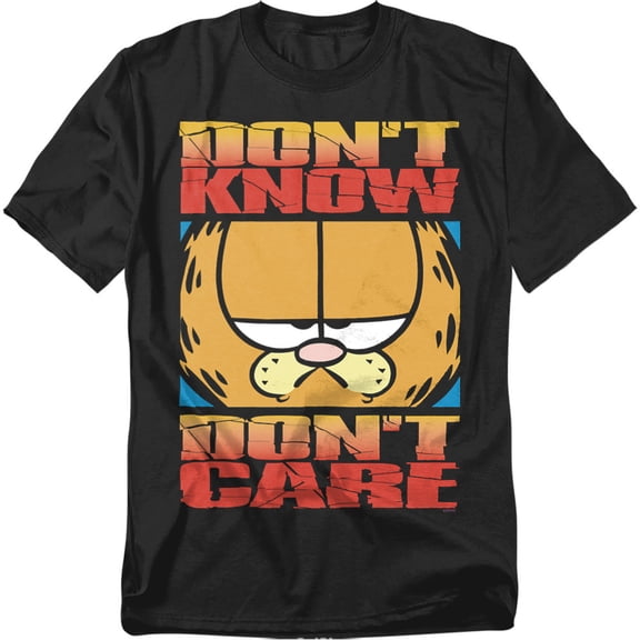 Garfield T-Shirt Dont Know Dont Care Unisex Graphic Tee For Men & Women Black&nbsp;