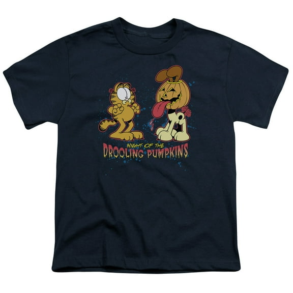 Garfield - Drooling Pumpkins - Youth Short Sleeve Shirt - Medium