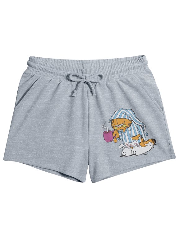 Garfield Drowsy Mornings Women's Athletic Heather Lounge Shorts - XXL