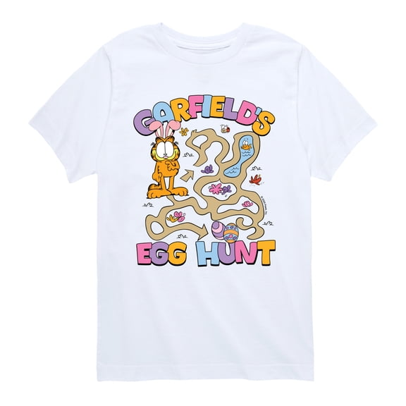Garfield - Egg Hunt - Youth Boys Short Sleeve Graphic T-Shirt