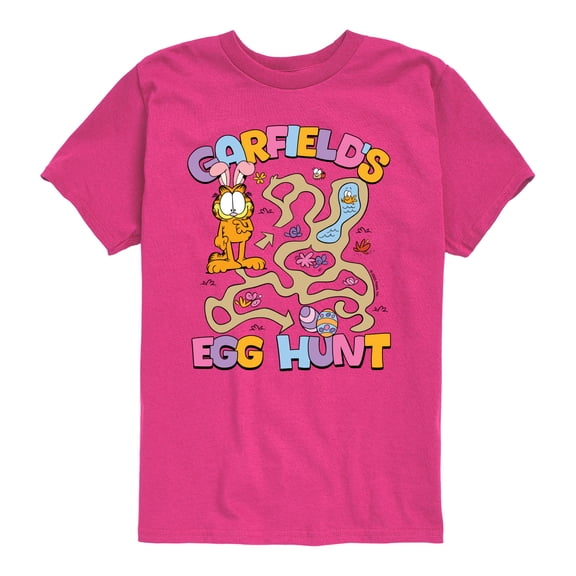 Garfield - Egg Hunt - Youth Boys Short Sleeve Graphic T-Shirt