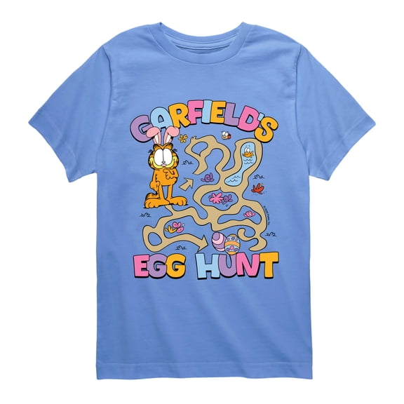 Garfield - Egg Hunt - Youth Boys Short Sleeve Graphic T-Shirt