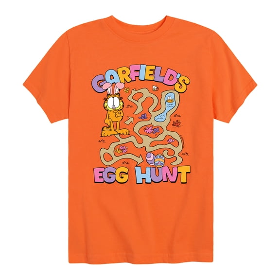 Garfield - Egg Hunt - Youth Boys Short Sleeve Graphic T-Shirt