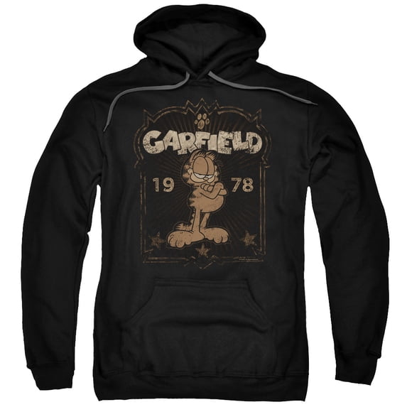 Garfield Est 1978 Adult Pullover Hoodie Sweatshirt Black