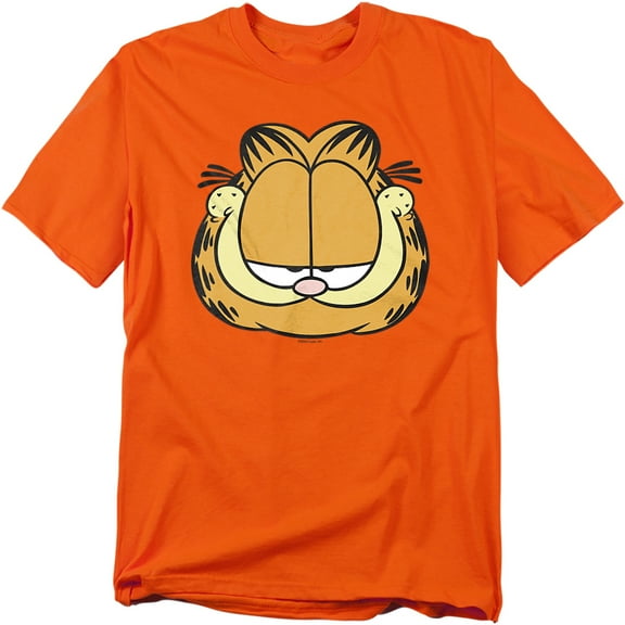 Garfield Face Unisex Adult T Shirt (Medium) Orange