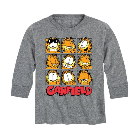 Garfield - Faces Grid - Toddler And Youth Long Sleeve Graphic T-Shirt