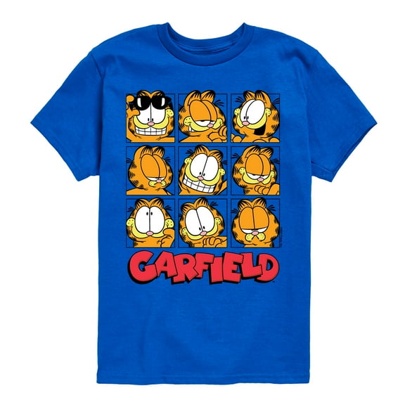 Garfield - Faces Grid - Toddler And Youth Short Sleeve Graphic T-Shirt