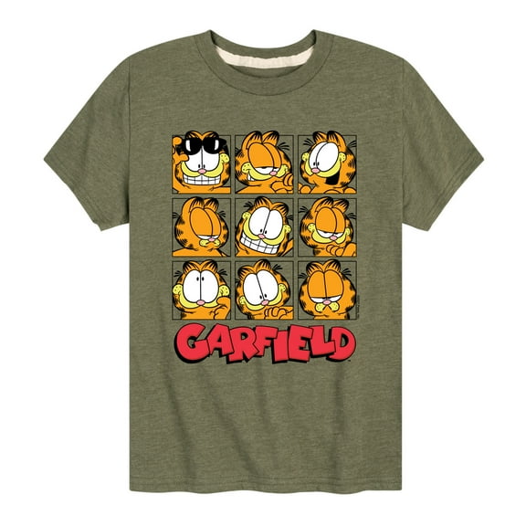 Garfield - Faces Grid - Toddler And Youth Short Sleeve Graphic T-Shirt