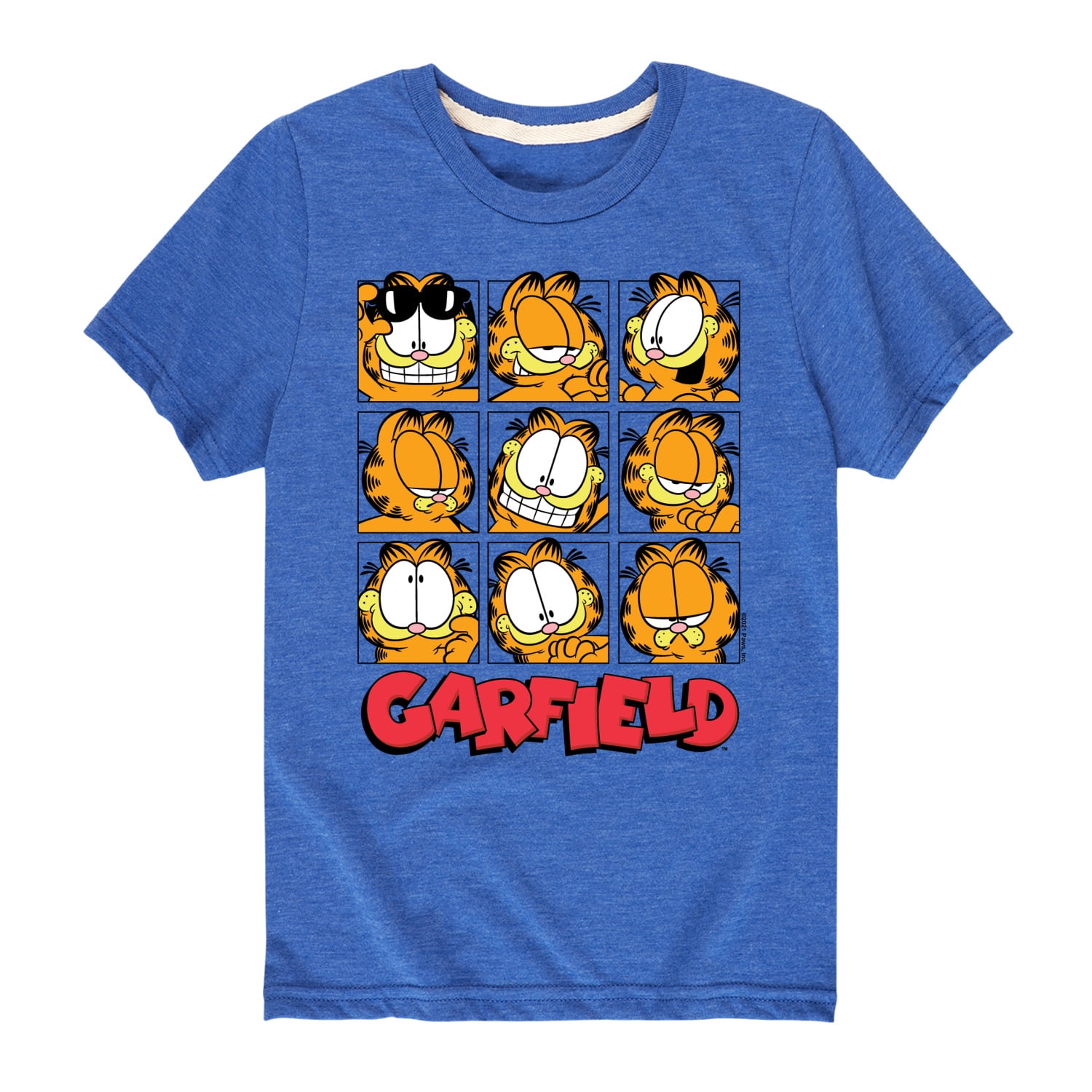 Garfield Faces Grid Toddler And Youth Short Sleeve Graphic TShirt