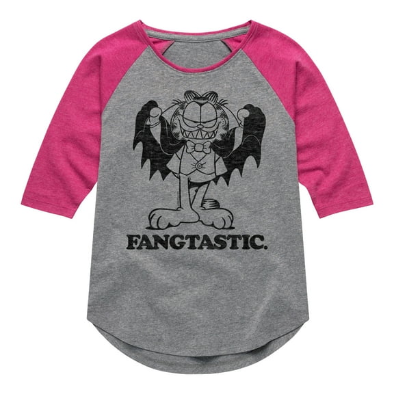Garfield - Fangtastic - Toddler And Youth Girls Raglan Graphic T-Shirt