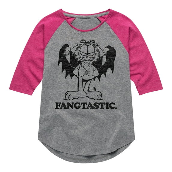 Garfield - Fangtastic - Toddler And Youth Girls Raglan Graphic T-Shirt