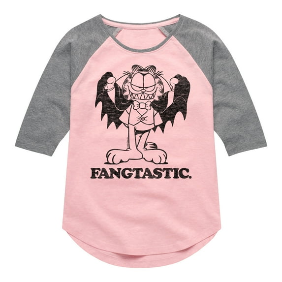 Garfield - Fangtastic - Toddler And Youth Girls Raglan Graphic T-Shirt