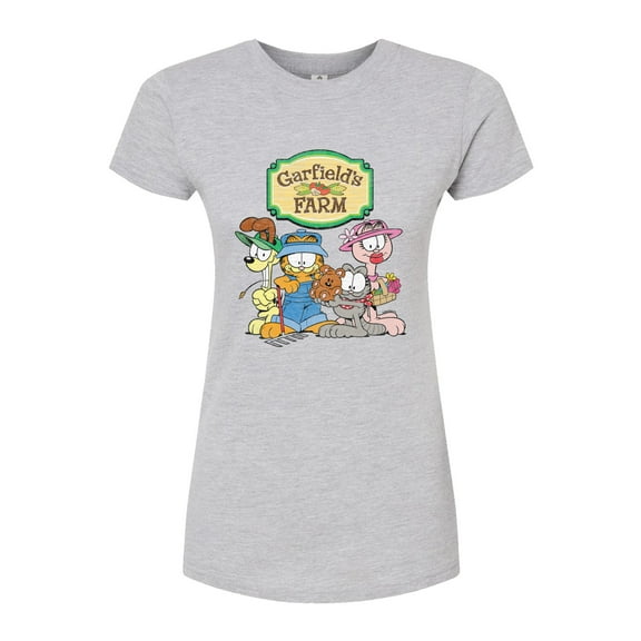 Garfield - Farm Group - Juniors Fitted Graphic T-Shirt