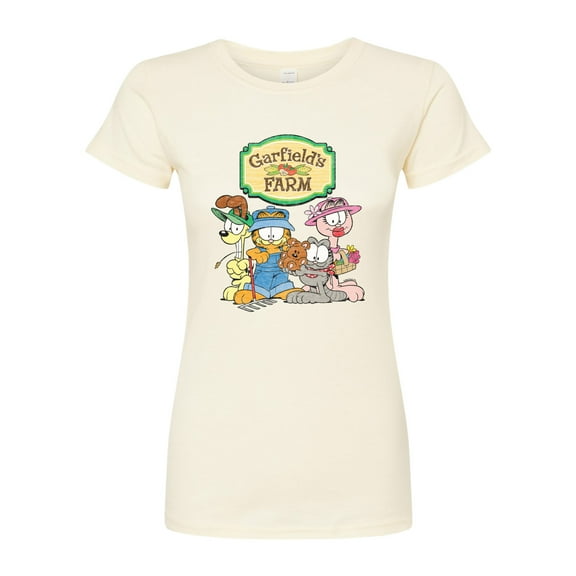 Garfield - Farm Group - Juniors Fitted Graphic T-Shirt
