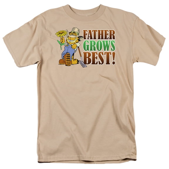 Garfield Father Grows Best Father's Day Unisex Adult T Shirt, Sand, Small