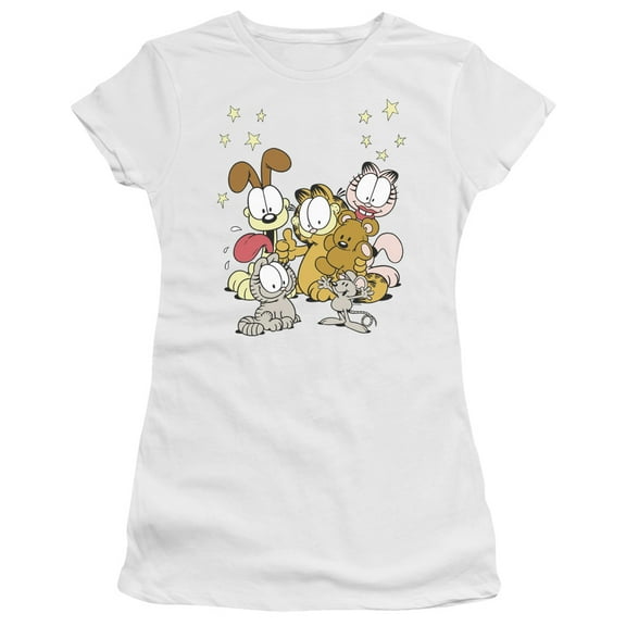 Garfield Friends Are Best S/S Junior Women's T-Shirt Sheer White
