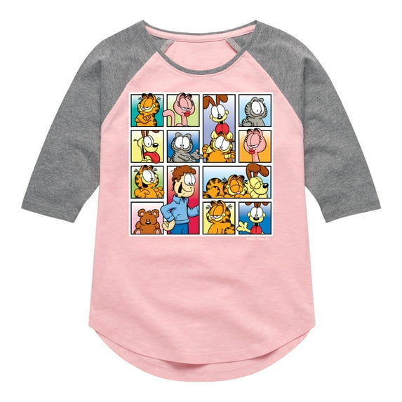 Garfield - Friends - Toddler And Youth Girls Raglan Graphic T-Shirt