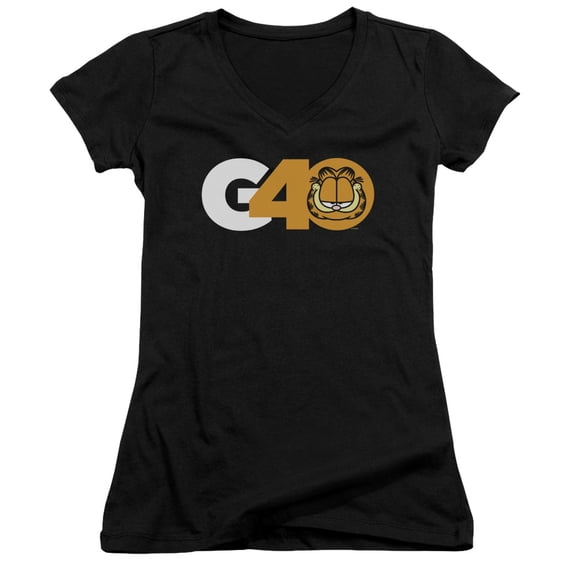 Garfield G40 Junior Women's V-Neck T-Shirt Black