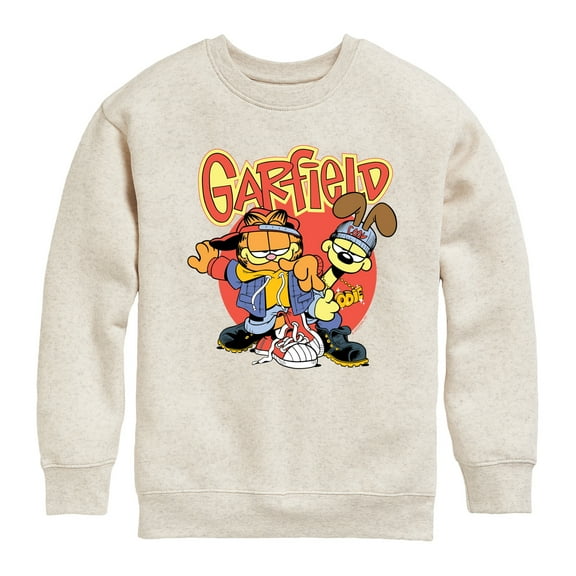 Garfield - Garf And Odie Logo - Toddler & Youth Crewneck Fleece Sweatshirt