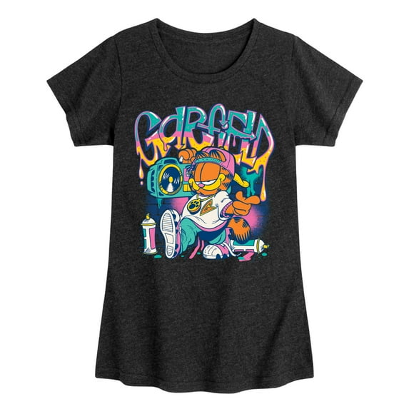 Garfield - Garf Graffiti - Girls Fitted Short Sleeve Graphic T-Shirt