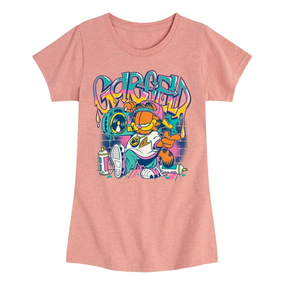 Garfield - Garf Graffiti - Girls Fitted Short Sleeve Graphic T-Shirt