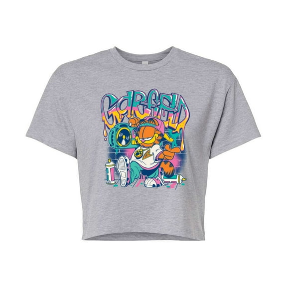 Garfield - Garf Graffiti - Juniors Cropped Graphic T-Shirt