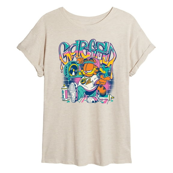 Garfield - Garf Graffiti - Women's Oversized Graphic T-Shirt
