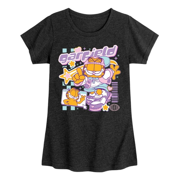 Garfield - Garf Kawaii Y2K - Girls Fitted Short Sleeve Graphic T-Shirt