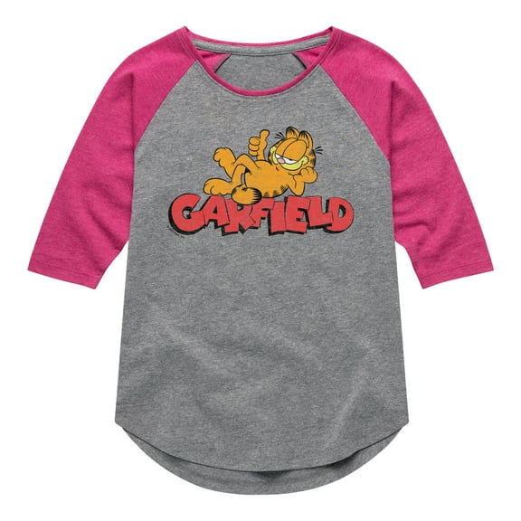 Garfield - Garf Laying - Toddler & Youth Girls Raglan Graphic T-Shirt
