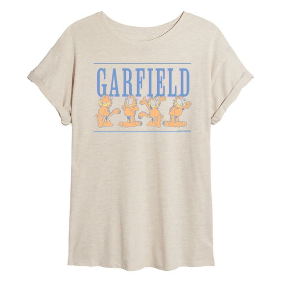 Garfield - Garf Lineup - Juniors Oversized Graphic T-Shirt
